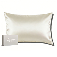 Taie d'oreiller en soie double face ODM, 19 Momme, taille Queen, avec bord festonné, pour le soin de la peau, pour la maison et la chambre
