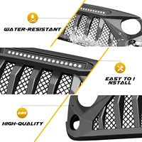 LLOYDBERG Nouvelle calandre avant en ABS pour Wrangler 2007-2018 JK/JKU Rubicon - Installation facile, ajustement universel JK-GLL01