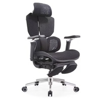 Chaise de bureau ergonomique moderne en maille réglable avec repose-pieds, pivotante, base chromée, accoudoirs, idéale pour le gaming - Offre Spéciale