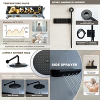 Ensemble de douche à jet supérieur portatif de style américain, 10 pouces, à trois fonctions, à température constante, avec fonction de massage du cou, pour hôtel, transfrontalier