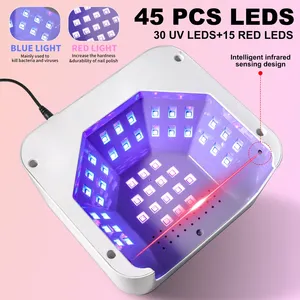 Lampe à LED UV pour ongles, 45 LED, lampe de séchage pour vernis gel, machine de séchage avec capteur automatique, lampe à LED UV en forme de cœur, outil de séchage - Product Image 3