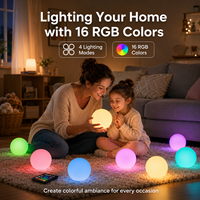 COOLQING Lampe LED sphérique de décoration de Noël et de festival, 15 cm, RGB, 16 couleurs changeantes, télécommande, stock USA, pour jardin intérieur