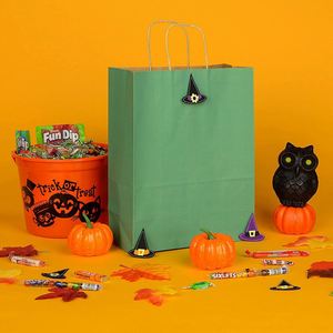 Sacs de courses en papier kraft moyens avec poignées, sacs fourre-tout artisanaux pour boutiques, magasins de détail, fêtes d'anniversaire, sacs en papier pour bijoux - Product Image 4