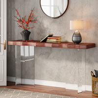 Table console en bois transparent de style minimaliste moderne de 120cm pour meubles de salon