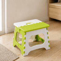 Tabouret pliant portable en plastique PP avec poignée de transport, siège pliable, petite chaise utilitaire de jardin, mobilier d'extérieur