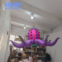 Grand pieuvre gonflable suspendu, pieuvre gonflable personnalisée pour les fêtes sur le thème de l'océan