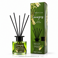 Diffuseur de parfum d'ambiance floral 120 ml avec cinq bâtonnets en fibre pour les programmes de vente en gros et de détail sous marque privée