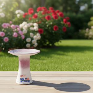 Bain d'oiseaux en céramique Mdj, rond, D16.93in H18.11in, rose ombré moderne, pour extérieur, intérieur, jardin, maison, léger, écologique - Product Image 2