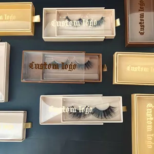 Boîte à cils à tiroir de marque privée boîte d'emballage de cils en vison 3D boîte d'emballage de cils en papier avec logo personnalisé en gros