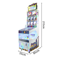 Machine d'arcade de flipper JiSun PopToy, monoplace, à monnayeur, avec distributeur de prix et éclairage LED RGB, machine de divertissement