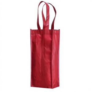 Wholesale Non Woven Hand Length Handle Shoulder Wine Gift Bag Single/Double 4 <b>Bottle</b> <b>Carrier</b> Logo Printing Promotional Events - Product Image 2