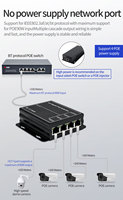 Repetidor/Extensor POE Gigabit de 5 Puertos, 1 Entrada y 4 Salidas, Estándar 90W 802.3af/at/bt, 48V, 10/100/1000Mbps, de Aleación de Aluminio