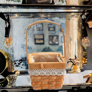 Eco-Friendly Multifunction <b>Small</b> Vintage Wooden Gift <b>Baskets</b> Wall Hanging Home Decor Storage Handles Wicker Weddings - Product Image 3