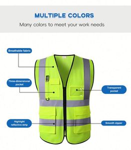 Gilet de sécurité haute visibilité avec sangle réfléchissante, logo personnalisé imprimé, gilet de sécurité sur mesure - Product Image 5