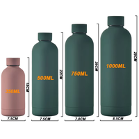 Bouteille isotherme portable en acier inoxydable givré à petite ouverture, 500 ml et 750 ml, prête à l'emploi, pour sports de plein air et voyages
