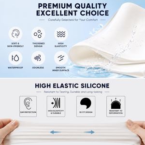 Bonnet de bain en silicone personnalisé, cadeau promotionnel et sportif, bonnet de bain élastique imperméable pour adultes avec logo personnalisé et plusieurs couleurs - Product Image 4