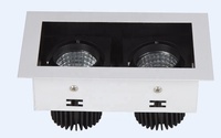 Tête de grille simple rectangulaire plafond carré encastré AR111 plafonnier LED réglable en aluminium moulé sous pression 20W