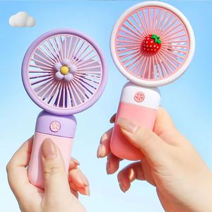 Mini Ventilador de Escritorio USB Recargable, Portátil, con Diseño de Frutas de Dibujos Animados, Control Táctil, Multicolor, para Estudiantes de Verano - Product Image 5