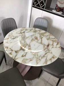 Dalle de <span class=keywords><strong>pierre</strong></span> naturelle marbrée Fish Belly Gold pour mur de fond, table Lazy Susan, comptoir de cuisine et salon - Product Image 1
