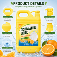 Liquide vaisselle jetable OEM écologique pour la maison et la cuisine, antibactérien, multi-usages, sûr, parfum citron gingembre 15-30%