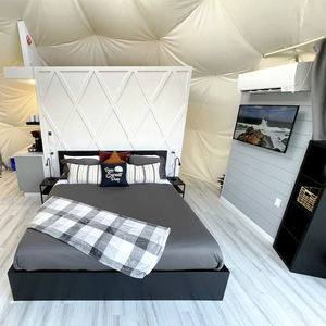 Tente dôme de camping de luxe 6M avec salle de bain, résistante à la neige, pod de glamping, tentes finies avec toit en toile PVC - Product Image 4