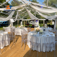 Tente de réception de luxe à cadre blanc transparent, imperméable et durable pour cérémonie de mariage, réception, exposition, fête en plein air