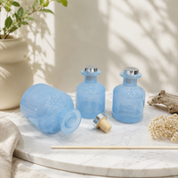 Flacon de parfum en verre haut de gamme avec base épaissie et col large, diffuseur à bâtonnets pour huiles essentielles d'aromathérapie
