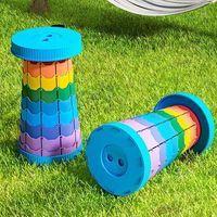 Chaise pliante rétractable arc-en-ciel Tabouret pliable de stockage portable ultra-léger pour l'extérieur