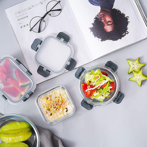Contenitore speciale per pranzo Bento Box in vetro per impiegati a strisce verticali forno a microonde accessorio per la conservazione della cucina - Product Image 5