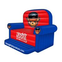 Fauteuil gonflable géant bleu et rouge avec logo personnalisé, pour publicité, vente en gros