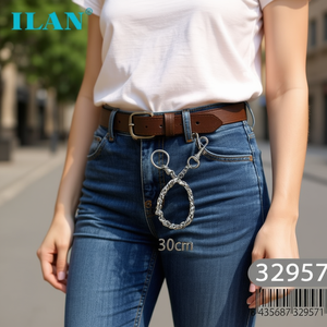 Portachiavi a Catena ILAN 30cm Argento, Accessorio Moda per Cintura o Borsa - Product Image 3