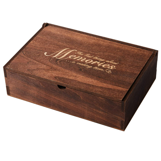 Keepsake Engraved Wood Photo Personalized Memory Craft Gift Card Box Keepsake Box Wooden