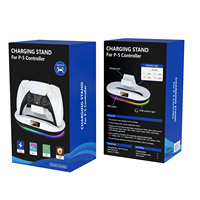 Base de charge rapide en plastique de haute qualité avec lampe RGB et câble USB-C pour manette sans fil P5