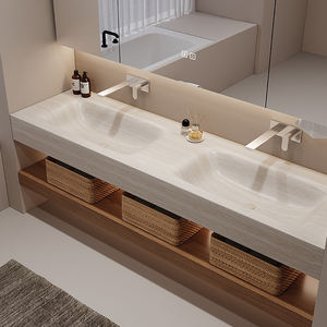 ארונות אמבטיה סיטונאיים עם כיור רחצה, רהיטי אמבטיה מעץ יוקרתיים, ארון אמבטיה מעץ, מבצע חם 2026 - Product Image 2