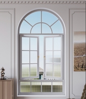 Fenêtre à battant en aluminium à double vitrage insonorisé, inclinable et orientable, couleur personnalisée, pour bâtiments résidentiels haut de gamme