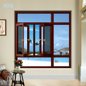 Ventanas de aluminio con bisagras planas oscilantes insonorizadas de doble capa personalizadas para el hogar con un diseño de estilo puente - Product Image 3