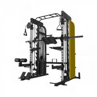 Máquina Smith Comercial, Entrenador Funcional, Power Rack, Cable Crossover, Rack de Sentadillas, Equipo de Gimnasio Multifuncional de Acero Reforzado para el Hogar