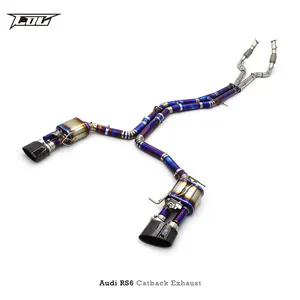 Catback Escape Para Audi RS6/RS7 C8 4.0T 2019-2023 Liga de titânio Tubo de escape Silenciador Escape Válvula de escape de alto desempenho con