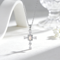 Collier pendentif tendance en zircon blanc pour femme, chaîne en argent 925, collier en argent sterling 925 pour femme
