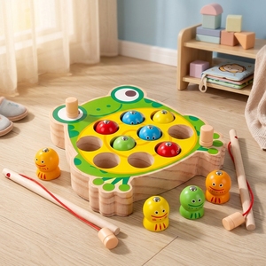 Juguete de Pesca Magnético de Madera Montessori, Rompecabezas de Animales de Dibujos Animados, Juego de Mesa para Niños, Bloques Educativos Tempranos, Cubo de Actividades - Product Image 4
