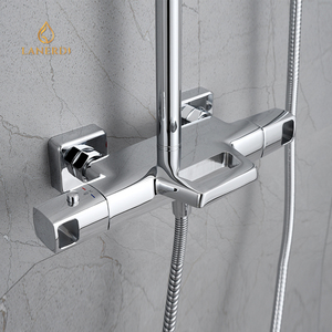 Cascade chromée finition de Surface en laiton 3 fonctions ensemble pluie et douche exposées thermostatique système de robinet mitigeur - Product Image 5