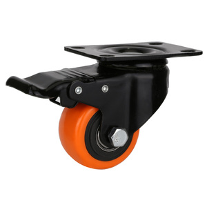 Roue de chariot en PVC 2021 Light Universal Suppliers de roulettes en PVC orange 2 pouces tige 10 mm - Product Image 3