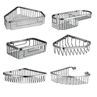 Panier d'angle de salle de bain en acier inoxydable en forme de triangle en métal Étagère de douche Support organisateur de rangement mural