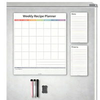 Calendrier magnétique pour réfrigérateur avec impression personnalisée, autocollant, effaçable à sec, menu de cuisine quotidien, planificateur de recettes, revêtement UV magnétique