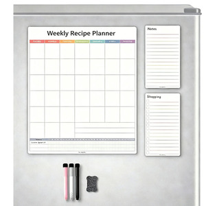 <span class=keywords><strong>Calendrier</strong></span> magnétique pour réfrigérateur avec impression personnalisée, autocollant, effaçable <span class=keywords><strong>à</strong></span> sec, menu de cuisine quotidien, planificateur de recettes, revêtement UV magnétique - Product Image 4