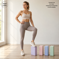 Ensemble de blocs de yoga Pilates JOYFIT avec logo personnalisé, blocs de yoga en mousse épaisse, écologiques, couleur personnalisée, blocs de yoga en EVA