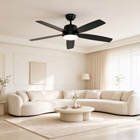 Ventilateur de plafond moderne avec lumière, moteur DC, 5 pales en bois, télécommande, 3 couleurs, intensité variable, 6 vitesses, prix compétitif, expédition immédiate