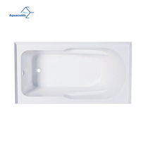 Baignoire autoportante rectangulaire en acrylique, design moderne, blanche, pour salle de bain et alcôve