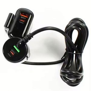76W Car Charger <b>USB</b> C PD QC3.0 <b>Extension</b> Cord Cable Car Charger <b>Usb</b> Passenger Car Rear Charger - Product Image 2