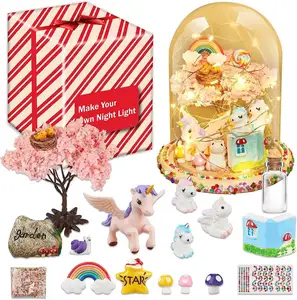 Haz tus propios juguetes de unicornio con luz nocturna, regalos, Kit de manualidades, juguetes para niñas, manualidades, artes y manualidades de unicornio para niños